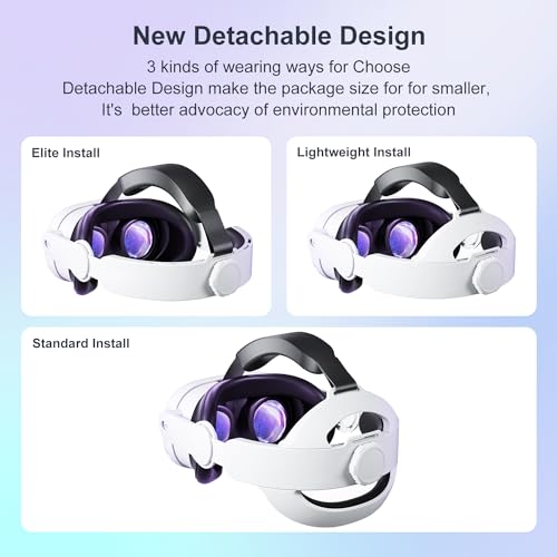 image for Saqico Head Strap for Meta Oculus Quest 3S/ Quest 3, Pressure-Free Eli