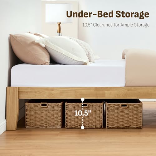 Image of Softa Mikor King Japanese Joinery Bed Frame, Solid Rubberwood, 1500 Lbs Heavy Duty Slats Support, SGS Certified, 15Min No-Tool Setup, Under-Bed Storage, No Box Spring Needed, Noise-Free