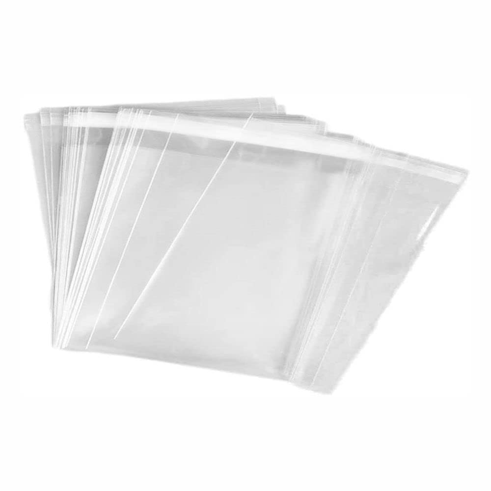 3 Ace Crafts Size 8x8 Inch Pack of 100 Sealable -Clear Cello Bags Self-Adhesive Sealing Cellophane 30 Micron, Plastic Treat Food Poly Bag, Photo Mounts, Card Display, Candy, Cookie, Flowers, Postage