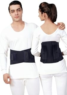 Lumbar Sacral L.S. Belt Contoured Spinal Brace Spondylosis Acute Chronic Elastic Lock Abdominal Long Working Travel Neoprene Back Support (36 x 40 inch/91 xo 102 cm/Large, Black)