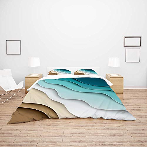 Housse de couette bleu mer CHEHONG de qualité supérieure en microfibres - 4