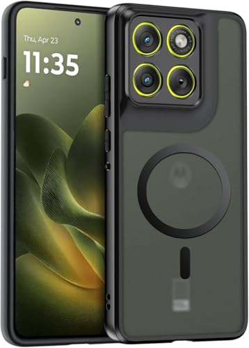 Image of Magnetic Case for Moto Edge 70 /X70 Air Case [Compatible with Magsafe Accessory] Translucent Matte Back Shockproof Protective Phone Case, Matte Black