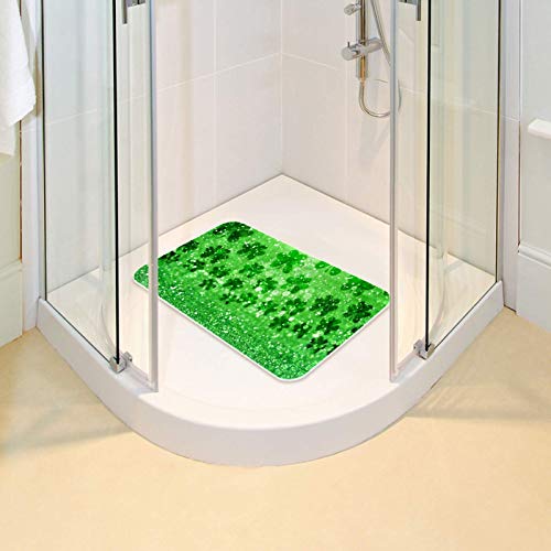 Tapis de salle de bain vert trèfles 37,5x68,5 cm Bennigiry