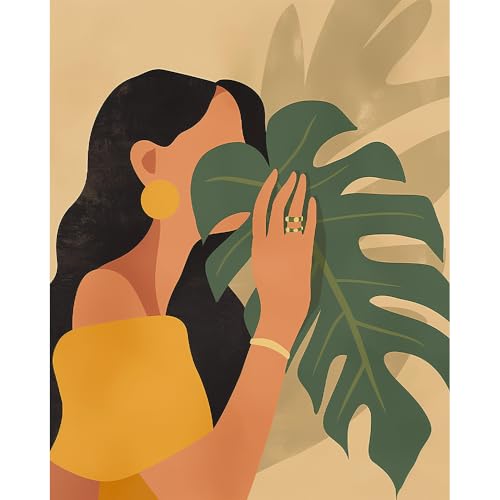 Natuyalo Paint by Numbers Kit for Adults - Bohemian Woman Paint by Number on Canvas Without Frame, DIY Acrylic Painting for Ideal Gift Home Wall Decor (16x20 Inch)