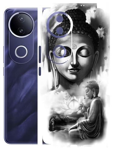 Image of AtOdds - Full Body Back Screen Guard Protector Film - Lamination Wrap Skin Sticker Compatible with VIVO T4R (5G) | Scratchproof Matte Finish (Buddha)