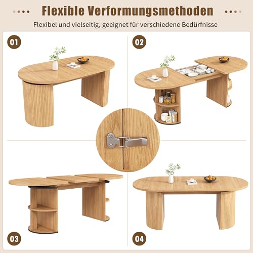 Table à manger extensible de bureau modulable avec rangement - 6