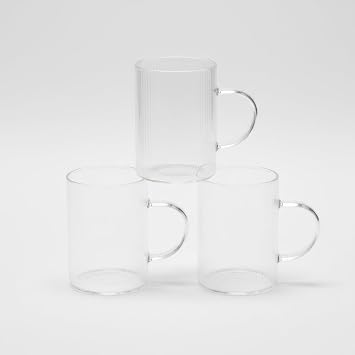 Deconox Termisil Borosilikat Cam Kupa Bardak Seti 200 ml - Isıya Dayanıklı Kulplu Şeffaf Çay ve Kahve Bardağı Takım 6'lı ve 3'lü Seçenekli (3)