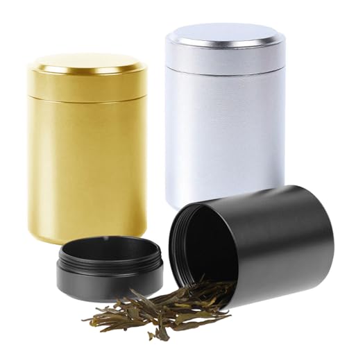 Megcdtr Aluminum Storage Jar 3 Pcs Tight Jars(Black Silver Gold/60ml)