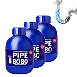 Pipe Bobo Drain Cleaner, Professional-Grade Drain Opener for Kitchen Powerful Unclogging, Powerful DrainCleaning Gel, Unclog drains, Dissolves Hair, Grease & Food Blockages for Kitchen (3pcs)