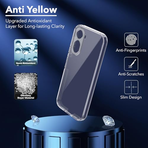 Image of Jkobi Lifetime Anti-Yellow Clear Back Cover Case for Poco C81 (Sleek Hard Crystal | Shockproof and Camera Protection)