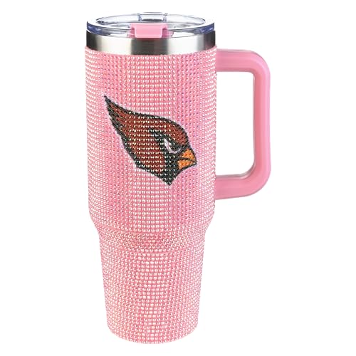 Image of The Memory Company Officially Licensed 40oz Pink Bling Game Day Tumbler, Arizona Cardinals
