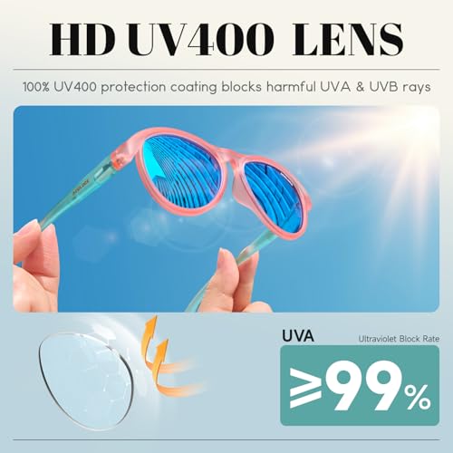 Kids Polarized Sunglasses for Boys Girls Skin Feel TR90 Youth Teen Beach Travel Outdoor Glasses for Ages 5-133