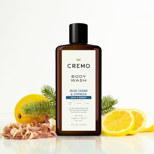 Cremo-Rich-Lathering-Blue-Cedar-Cypress-Body-Wash-A-Woodsy-Scent-with-Notes-of-Lemon-Peel-Cypress-and-Cedar-16-Fl-Oz-2-Pack Cremo Rich Lathering Blue Cedar Cypress Body Wash A Woodsy Scent with Notes of Lemon Peel Cypress and Cedar 16 Fl Oz 2 Pack