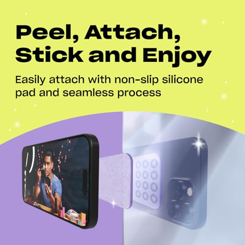 OCTOBUDDY Diamonds - Silicone Suction Phone Case Adhesive Mount - Hands-Free Grip with 24 Suction Cups for Videos & Selfies - 2.6" x 3.9", Cape