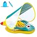 Achort Piscina Baby Salvagente Bambini Float con Tettuccio Parasole Safety Regolabile Doppio Serbatoio Gonfiabile Swim Raft Bambino dell'anello di Nuoto del per la Piscina, 6-30 Mesi Bambini, giallo 2