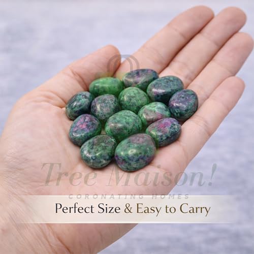 Image of Crystal Ruby ZIOSITE Tumble Stone Pebble Tumbled Gemstone for Reiki Healing Vastu Correction Gravels for Aquarium Home Decor Garden Table 100 Gm