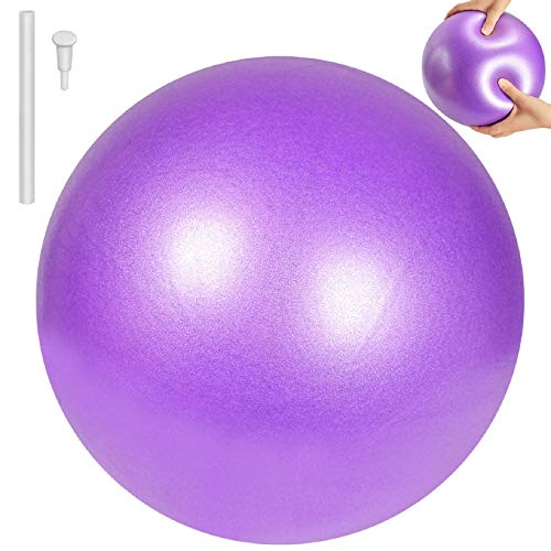 Tuopuda Pelota de Ejercicio para Fitness-Pequeño Fitness Pelota de Ejercicio,Balones de Ejercicio Pelota de Equilibrio para Yoga Fitness Pilates Deportes Gimnasio 25 cm (Púrpura)