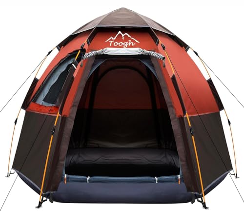Toogh Camping Tent with Instant Setup, 2/3 Person Weatherproof Tent Easy Quick Set Up in 60 Seconds with Rainfly Backpack Tent for Family Camping & Hiking, Upgraded Ventilation,Center Height 66-inch