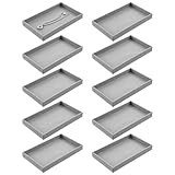 10 PCS Velvet Jewelry Trays, Stackable Jewelry Trays, Empty Plate Jewelry Display Tray, Jewelry Tray Organizer, For Ring, Earring, Necklace, Pendants, Bracelet (Grey)