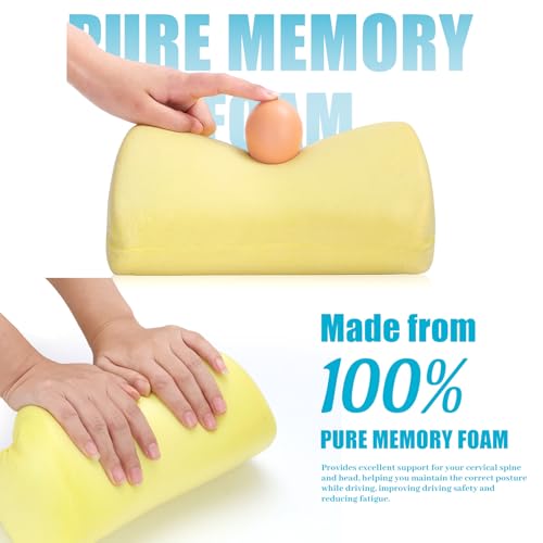 Mumjooyi Auto Nackenkissen Auto Kopfstütze Kissen Weichheit Autokopfstützenkissen mit verstellbarem Riemen Atmungsaktiver Abnehmbarer Abdeckung Neck Pillow Schwarze (A)