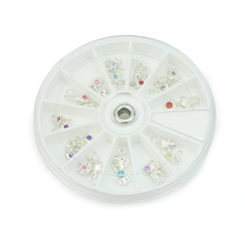 Preisvergleich Produktbild Pixnor 24 Anhänger mit Strass, mehrfarbig, für Piercing und Nageldesign