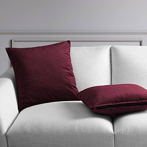 Image of HPD Half Price Drapes Cushion Cover 18 x 18 Heritage Plush Velvet - VPYC-161252-CC18PR - Pair, Dark Merlot