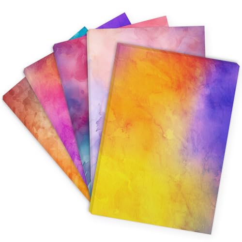50 x Bastelpapier MIX | Bunter Papier Mix 5 Motive | Buntes Regenbogen Motivpapier A4 | edles Design Papier zum Basteln | beidseitig bedruckt | Set