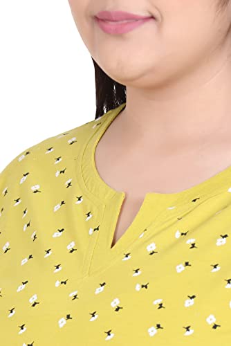 Image of In Love Women's Cotton Plus Size Longline T-Shirt Half Sleeve with Pockets | Cotton fabric - soft longline T-shirt with easy plus-size fit