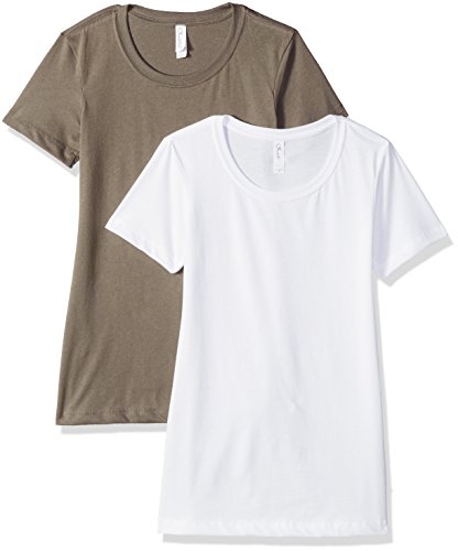 Clementine Apparel Women's Soft Trendy Lightweight Crew T Shirt Top Tee Pack of 2
