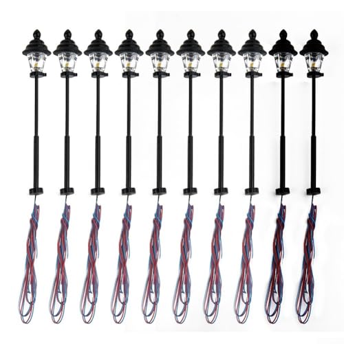 Faroles LED de color blanco cálido de 45 mm para modelos de tren, paquete de 10, 3 V, incluye resistencias de serie para compatibilidad de 12 a 16 V, diseñadas para aficionados y coleccionistas