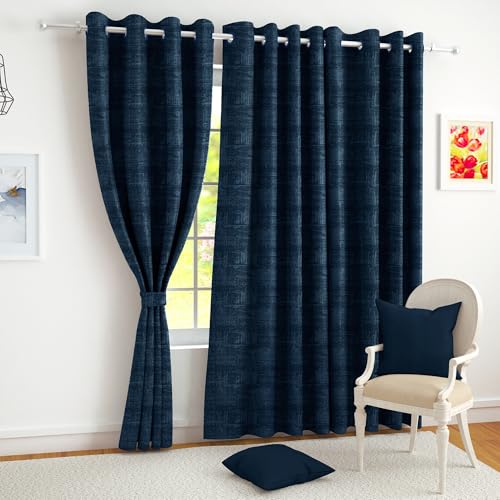 Image of Story@Home Blackout Window Curtains 5 Feet Long Set of 1 | Abstract Printed | 95% Room Darkening Curtain | Thermal Insulated Curtain for Living Room | (118 X 152 Cm, Blue) | Perfect for Home Decor