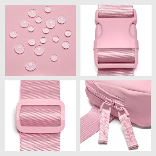 Image of Belt Bag for Women Two-Way Zipper Fanny Pack Crossbody Bags for Women Fashion Waist Packs Cross Body Fanny Pack with Adjustable Strap Gifts for Teen Girls (Pink)