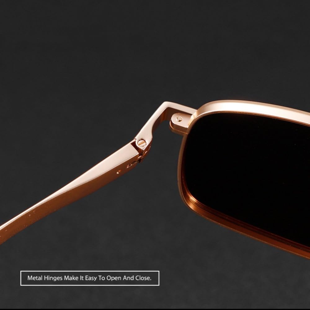 Gafas polarizadas UV400 con montura metálica antideslizante y visera para conducir.