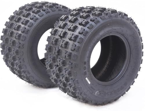 AT20x10-9-6PR All-Terrain ATV/UTV Tubeless Tires Set Off-Road Mud & Trail Durable Upgrade Fits Sizes 18.90 * 18.90 * 18.11 inch/31.75 lb Passenger Car Tire