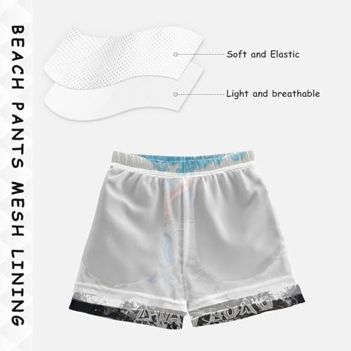 Pigsaly Boys Swim Trunks Blue Monster Truck Red Monster Truck Boys Board Shorts Swimsuit Swimwear Summer Bathing Suit XS4