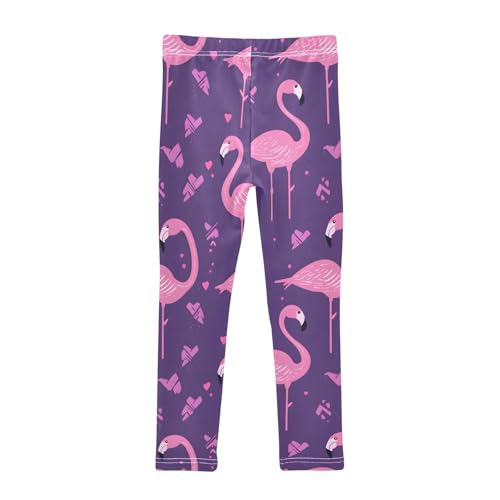 Cute Flamingos Girls Leggings Soft Stretch Workout Yoga Dance Pants for Kids Casual Tights2