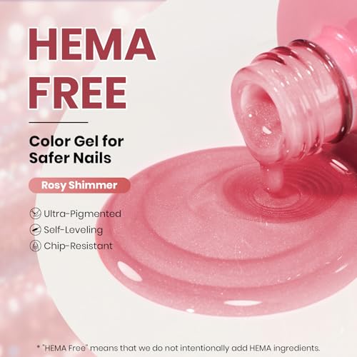 Image of Beetles Rosy Shimmer Pink Cat Eye Gel Nail Polish - 15ML Full Size Glass Pink Glitter Cat Eye Spring Gel Polish Magnetic Shimmer Effect Soak Off UV Nail Art Design Salon DIY Manicure Gift for Women