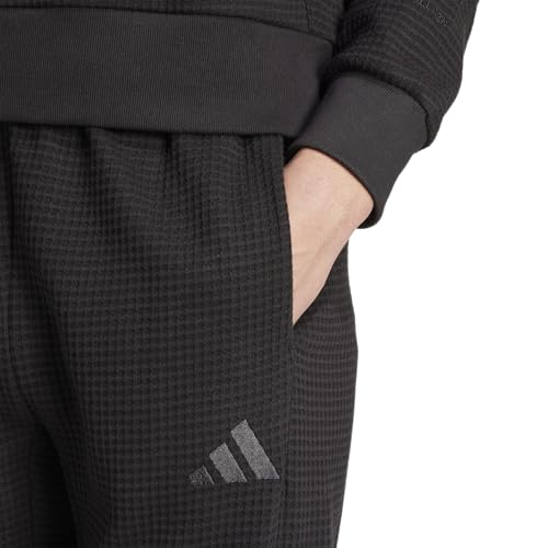 adidas Men's All Szn Waffle-Knit Loose Open Hem Pants4