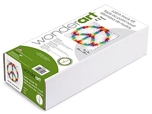 Image of Wonderart Peace Latch Hook Kit, 8 inch X 8 inch