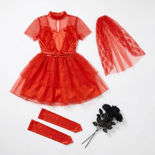 Costume Morph 80S Bride Red déguisement femme pour Halloween et fête
