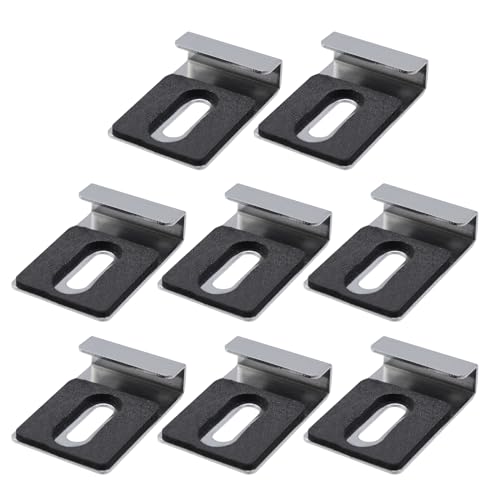 Image of 8Pcs Mirror Clips,Tile Display Wall Hanger,Stainless Steel Wall Mount Brackets Hook,Heavy Duty Retainer Clips for Mirrors,Picture Frame Ceramic Wall Display(36x25mm)-Silver