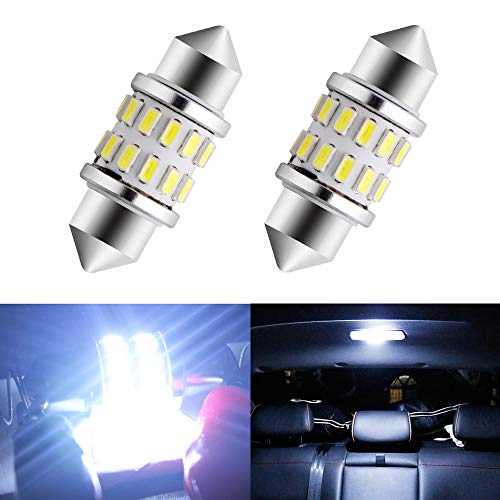 EverBrightt 2-Pack Cool White 31MM 3014 24SMD LED Festoon Light Lamp For Map Light Dome Light Trunk Light Plate Light