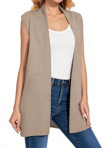 Sleeveless Cardigans for Women Open Front Knit Vest for Spring Summer Fall2