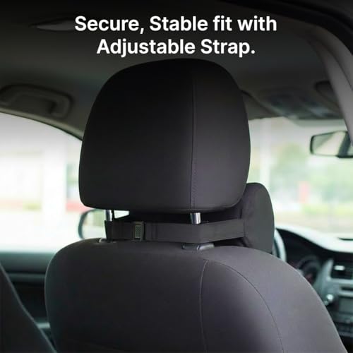 Image of pTron Ergova S3 Memory Foam Car Neck & Lumbar Support Cushion Set for Driving, Ergonomic Design for Long Drive Comfort, Universal Fit for All Cars (Black)