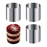 ICYANG 3 Pack 2 Inch Cake Rings, Mini Round Mousse Pastry Ring, Stainless Steel Ring Molds for Tartare Dessert Baking
