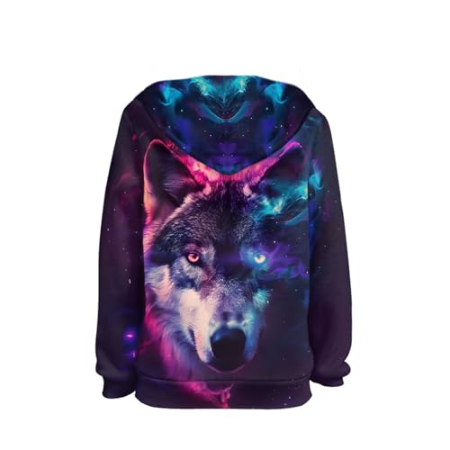 Image of GLUDEAR Teen Boys Girls Novelty Animal Galaxy Hoodies Sweatshirts Pullover