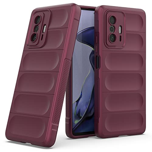 Zapcase Back Case Cover for Mi 11T Pro 5G | Compatible for Mi 11T Pro 5G Back Cover | Liquid Silicon Magic Case with Camera Protection | Plum