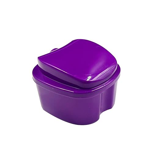 Taza de dentadura con colador, estuche retenedor de cepillo de dentadura, estuche de dentadura con tapa, caja de baño de dentadura para limpiar,