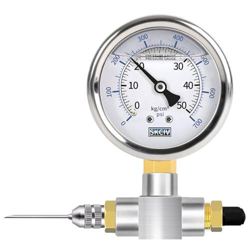 LTIENBST 0-700PSI Schock-Stickstoffnadel-Füllwerkzeug Stickstoffnadel-Kit mit Nadelkopf Compatible with Kawasaki,Yamaha,Raptor Truck Shocks,Ducati