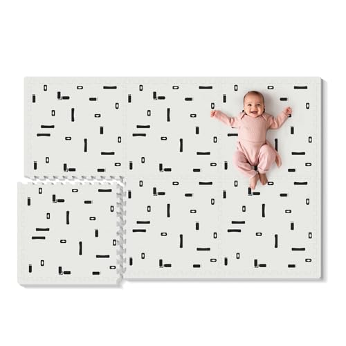 Image of Foam Baby Play Mat, PIGLOG 72”x 48” Crawling Mat, Floor Mats for Kids with Interlocking Floor Tiles, Toddler Playmats for Indoor and Outdoor, Easy to Clean Playroom Playmat
